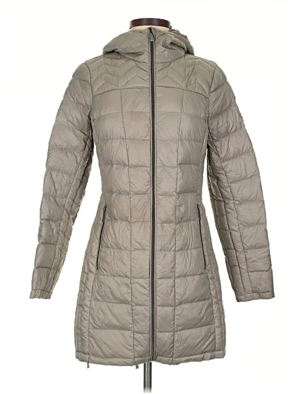 Michael Michael Kors Packable Down Fill Coat Winter Ski Jacket XS Tan Puffer - Picture 2 of 7